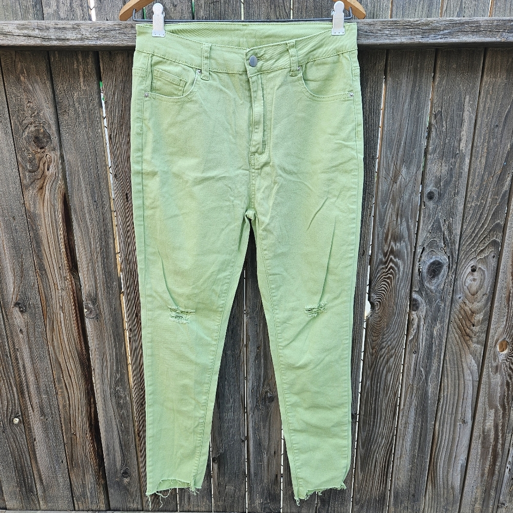 Shein Green High-Waisted Jeans Women Size L
